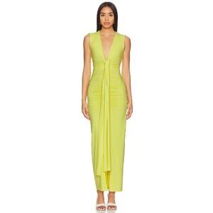 SUSANA MONACO Women's Tie Front Gathered Dress Size M In Glow